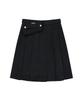 Iuga Makaras Belted Bag Pleats Midi Skirt (Black)
