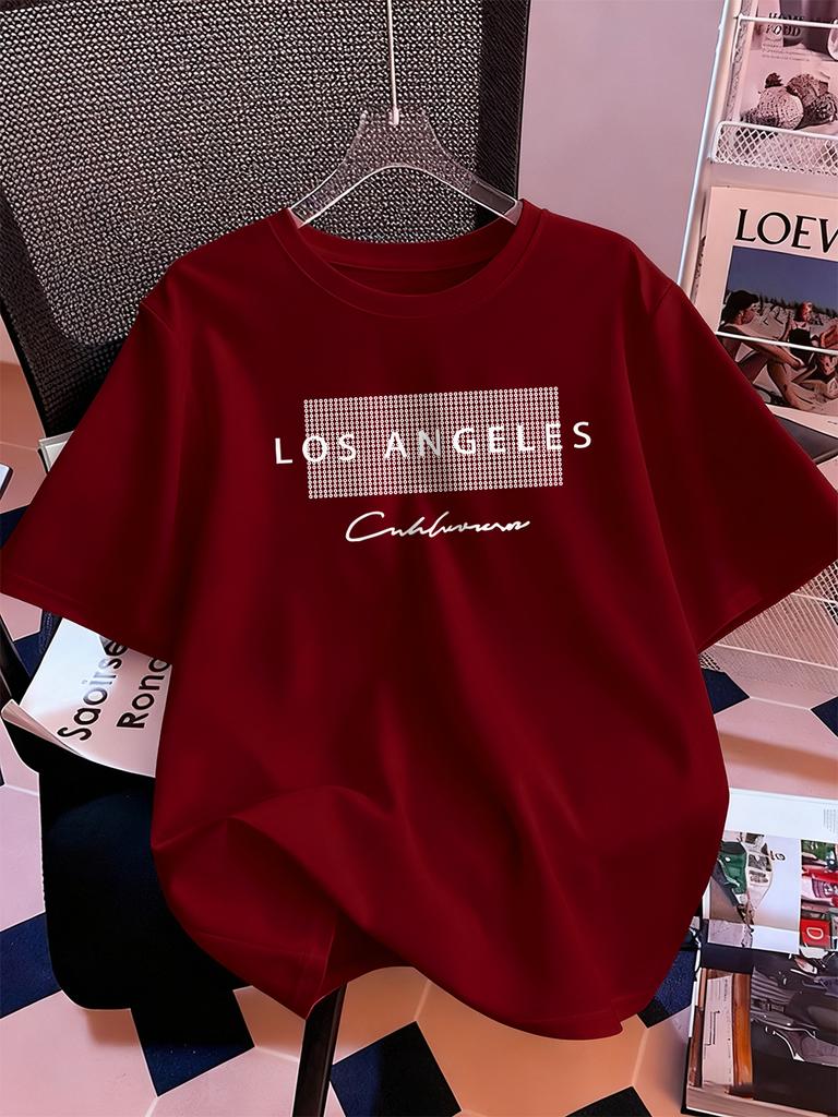 Los Angeles California Usa Prints Short Sleeve TShirts Womens Summer Cotton Tee Shirts Loose ONeck Soft Tops Street Clothes