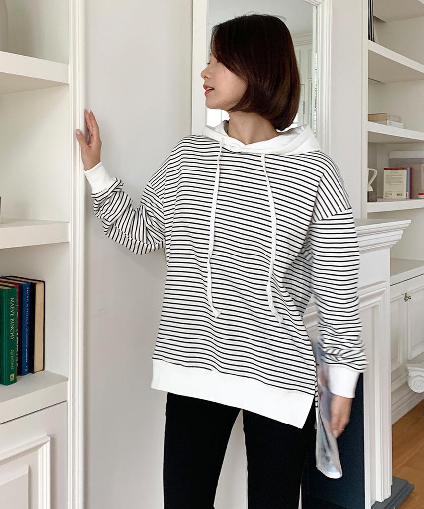 Color-Block Striped Hoodie