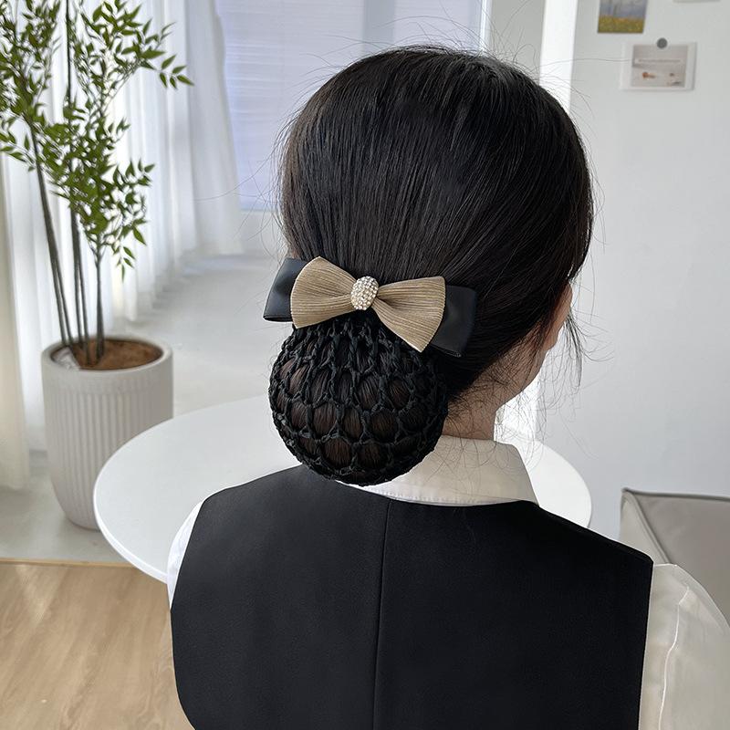 Nurse Head Flower Female Mesh Pocket Professional Hairnet Stewardess Hair Mesh Cover Bank Hotel Restaurant Waiter Headgear Hair Accessories