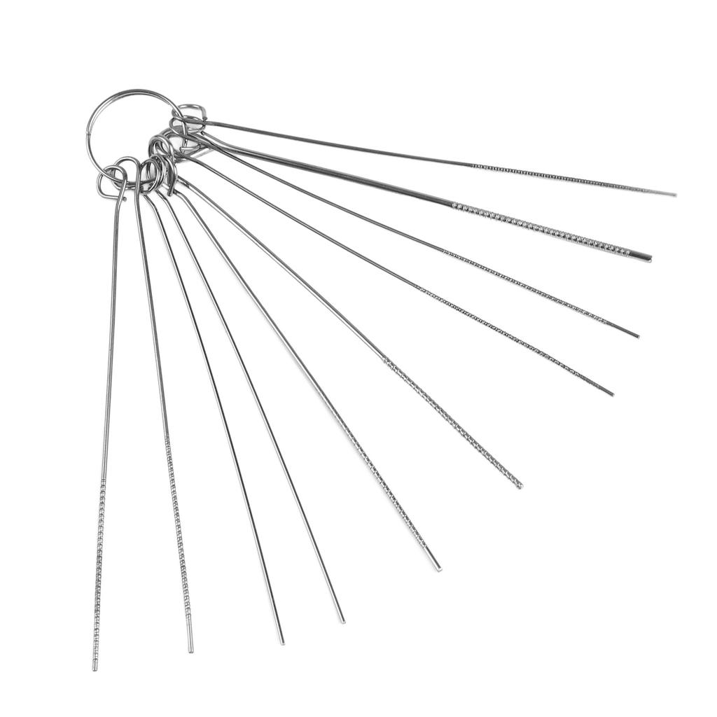 Guitar Nut Slotting File Kit Metal Clear Pattern 10 Rods Portable Guitar Nut Slot Polish Maintenance Tool