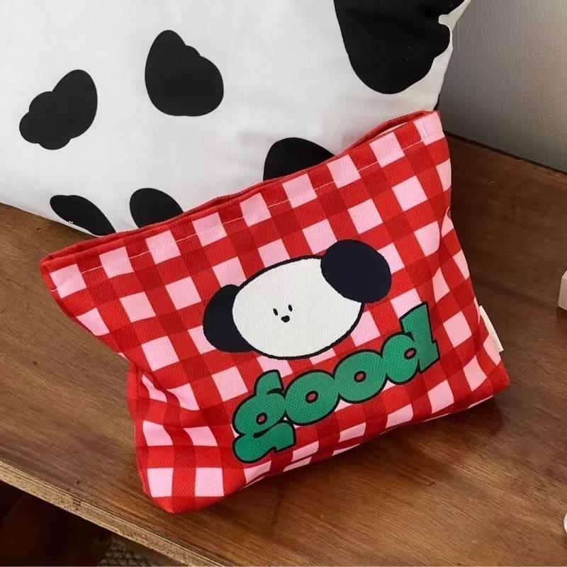 Cartoon Canvas Bag Anime Cosmetic Case Travel Clutch Bag Makeup Pouch Portable Organizer  Handbag