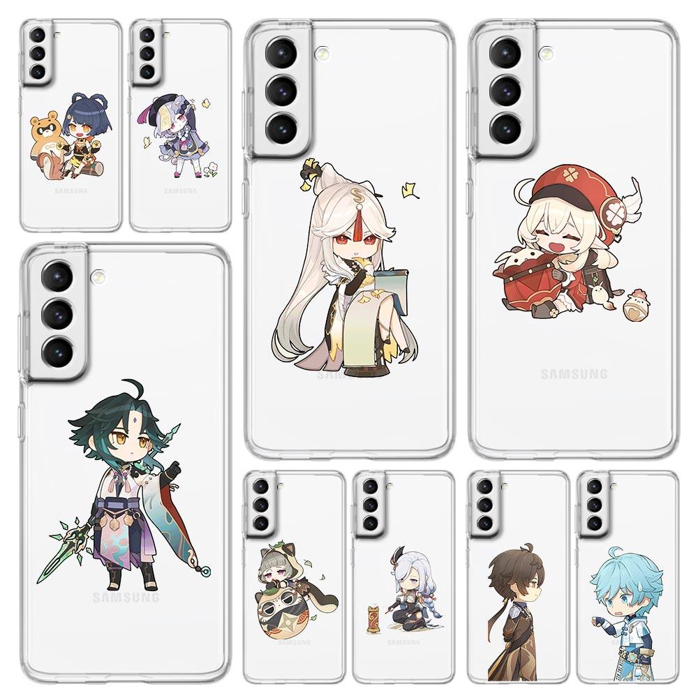 

Genshin Impact klee Sayu Qiqi xiao Phone Case For Samsung Galaxy S23 S22 Ultra S20 S21 FE 5G S10 S10E S9 S8 Plus 4G Clear Cover