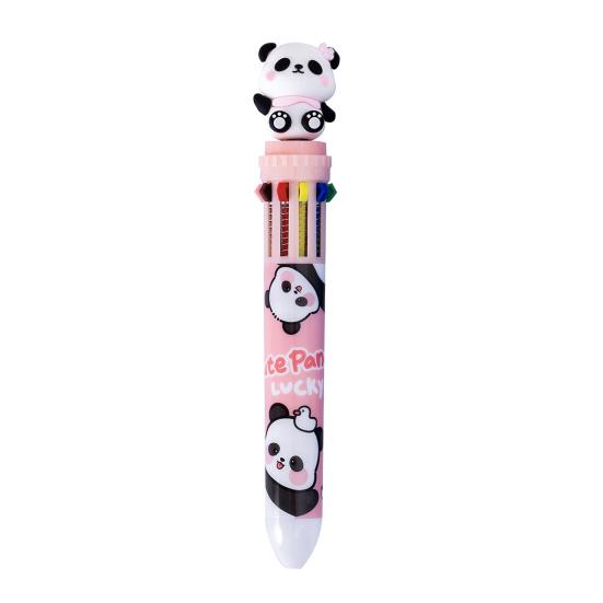 Kugelschreiber in Pandabär-Form Glattes Schreibgefühl Stift 10 Farben in einem Design Druckkugelschreiber für Schule Büro