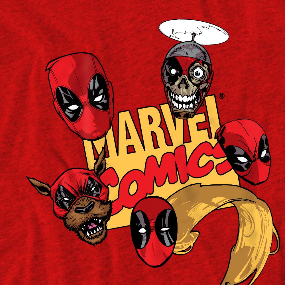 Deadpool Unisex Adult Character Heads T-Shirt