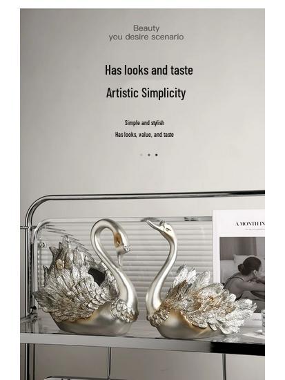 Swan Wine Rack Ornament - Elegant Display for Living Room or Dining Cabinet