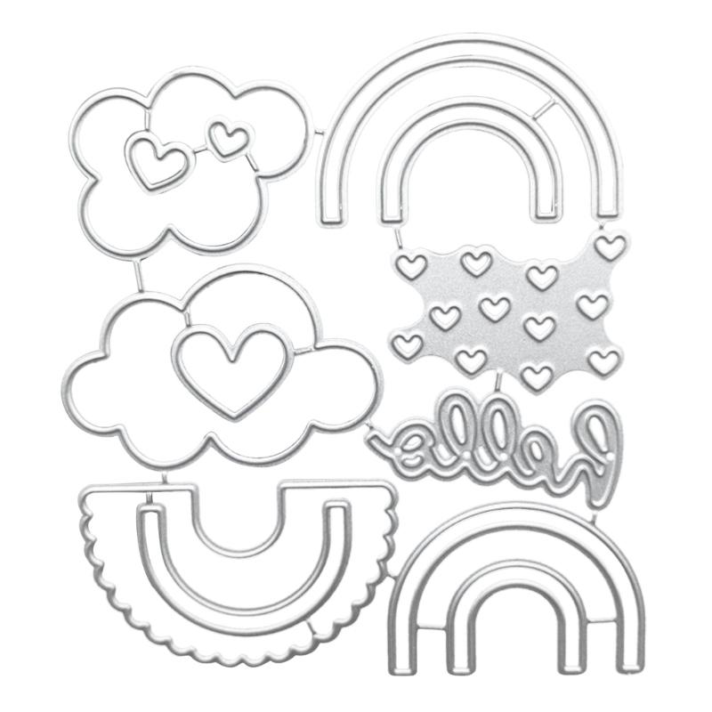 

Carbon Steel DIY Loves Heart Rainbows Cutting Dies Embossing Stencils Template for Decorative Paper Photo Album Decors 1