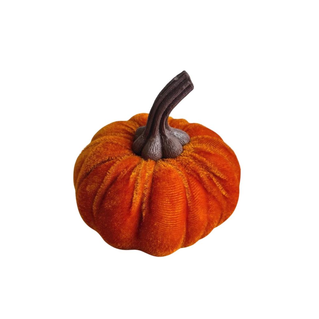 Artificial Pumpkin Decoration Plush Pumpkin Figurine Halloween Tabletop Ornament Home Party Display Accessory Seasonal Decor
