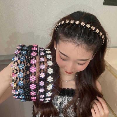 Non-slip Rhinestone Women Girls Headbands Solid Wave Hairbands Bezel Fashion Hair Hoop Ladies Boutique Hair Accessories