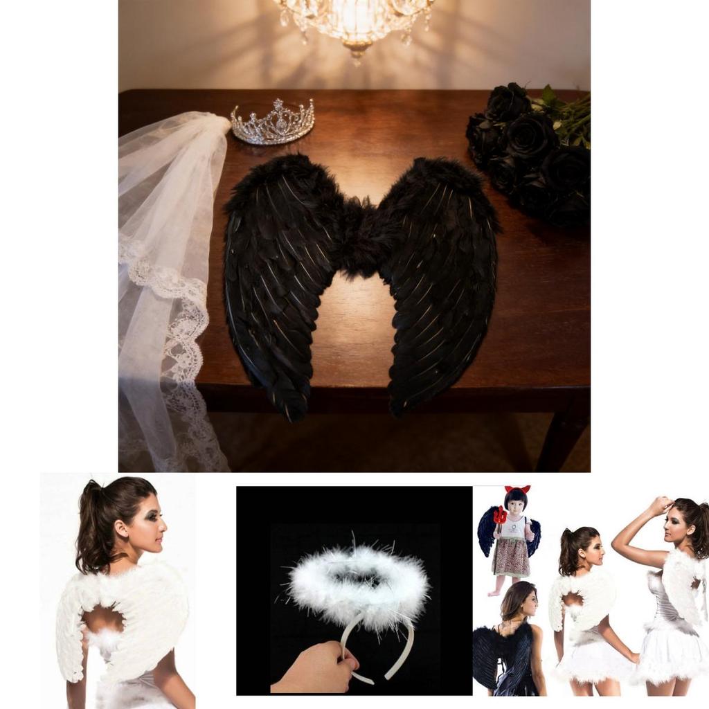 Angel Wings Cosplay Prop With Feather And Cardboard For Stage Performances