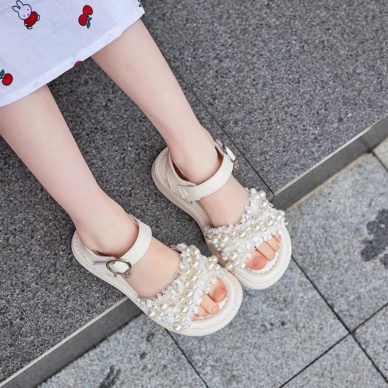 Girls' sandals Summer children's non-slip soft-soled princess beach shoes Fashion sandals for little girls
