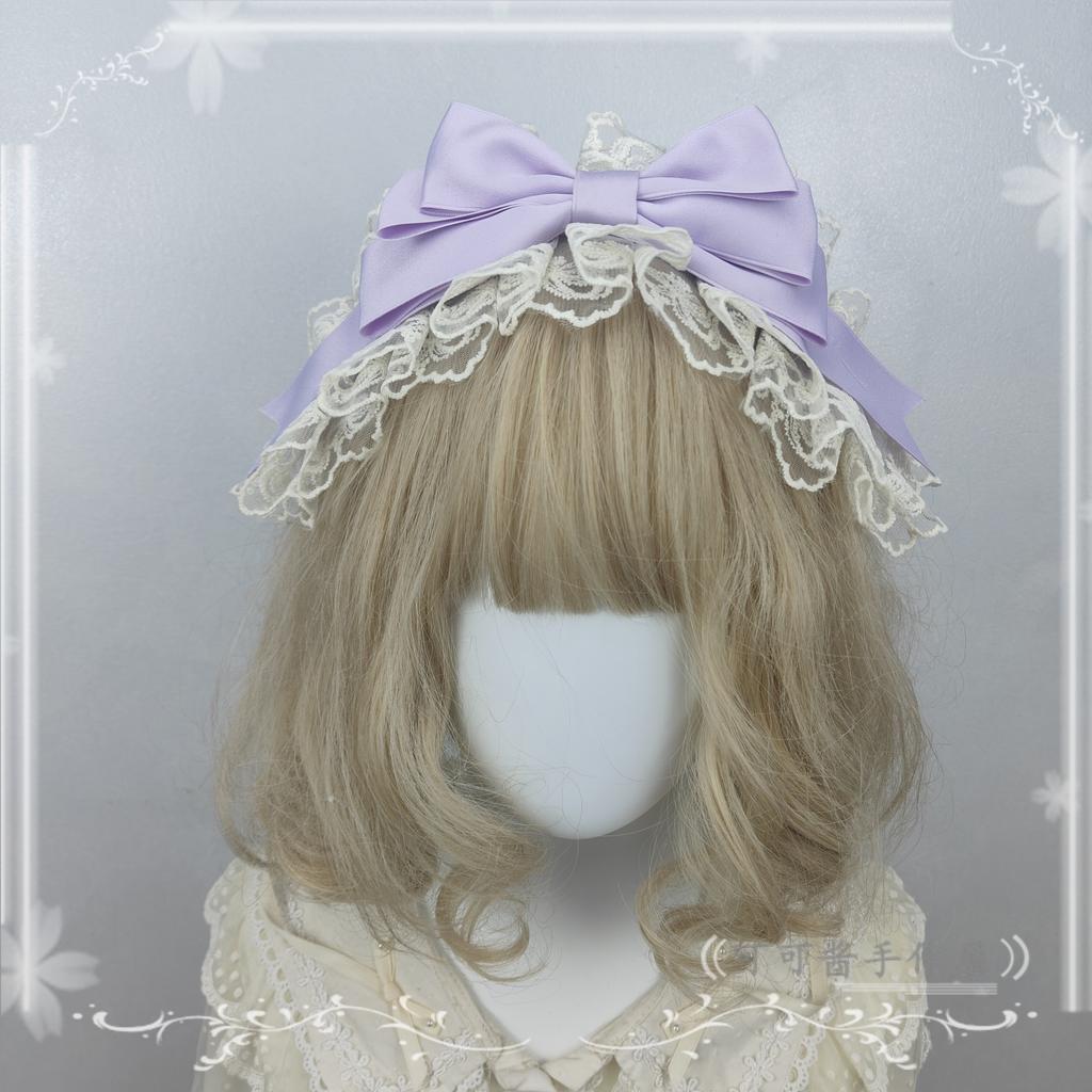 Simple Versatile Lolita Headband Hair Accessories Bow Headband KC Elegant Lolita Lace Headbands Elegant Hair Accessories