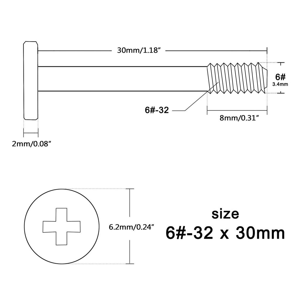 20 Stück 6#-32x30mm DIY Computer PC für Gehäuse Grafikkarte Kühler Radiator Wasserkühlung Lüfter Verlängert Phillips Flachkopf