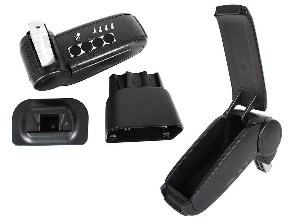 VW Touran 2003- armrest set BLACK ECO LEATHER + mounting kit