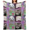 Ferrets Rock photo message Throw Blanket for sofa Tourist warm winter Softest Blankets