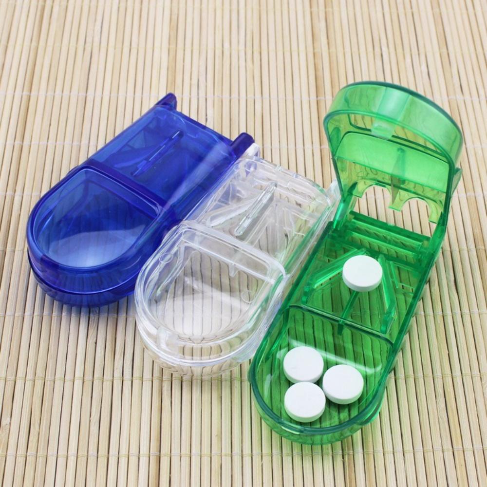 New Hot Portable Splitters Cutter Medicine Split Drugs Vitamin Tablet Cutting Pills Box Container Storage Cases Organizer Care