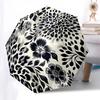 1pc Black and White Floral Pattern Umbrella with Plastic Handle,Compact & Stylish,Suitable for All Seasons ptys26006