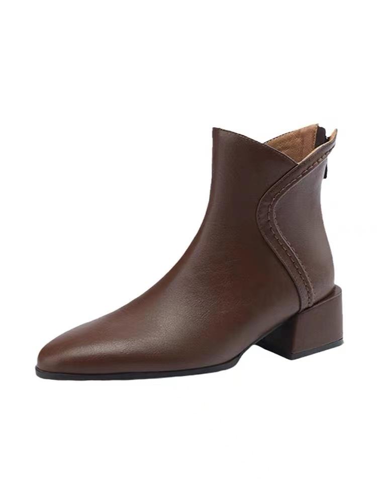 Women Ankle Boots Quality Casual Leather Boots Fashion Pointe Short Boots for Women Designer Fashion Boot Plush Warm Winter Boot