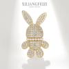 Bo Xin Yun Luxury Zircon Rabbit Brooch: Stylish Space Bunny Corsage Accessory