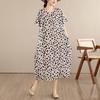 Short Sleeve Plus Size Cotton Vintage Floral New In Dresses for Women Casual Loose Long Summer Dress