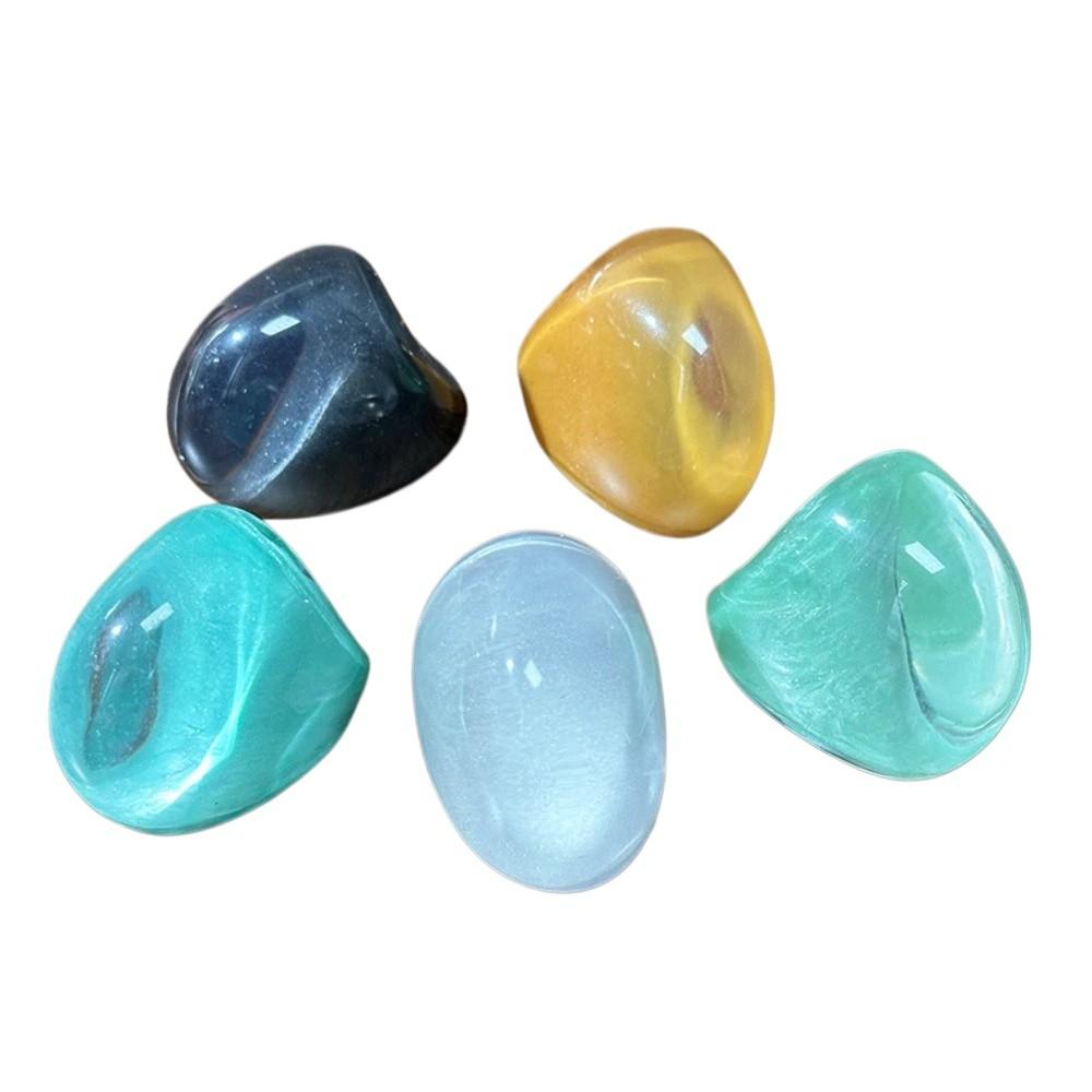 Non-adjustable Resin Ring Geometric Exaggerated Ring Oval Exaggerated Ring  Girls Jewelry