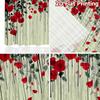 2D flat printing 2pcs Curtain Window Treatment Curtains Valentine's Day Falling Roses Digital Printed Polyester Drapes Festive