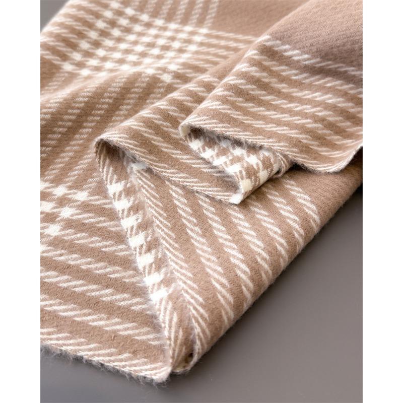 Unisex Faux Cashmere Plaid Tassel Scarf Warm Winter Fashion Accessory