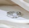 Adjustable Open Design Sparkling Cubic Zirconia Engagement Ring for Women - Non-Tarnish Stainless Steel Wedding Band Jewelry