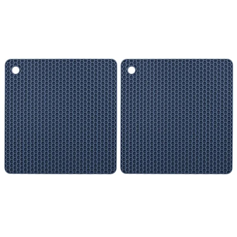 2/4PCS Honeycomb Nonslip Pot Table Mat Placemat Kitchen Accessories Multifunction Heat Resistant Silicone Mat Drink Cup Coasters