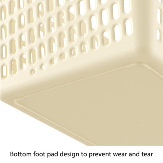 4Pcs Storage Baskets with Handle Large Capacity Hollow Breathable Stackable Decorative Toys Clothes Storage Containers