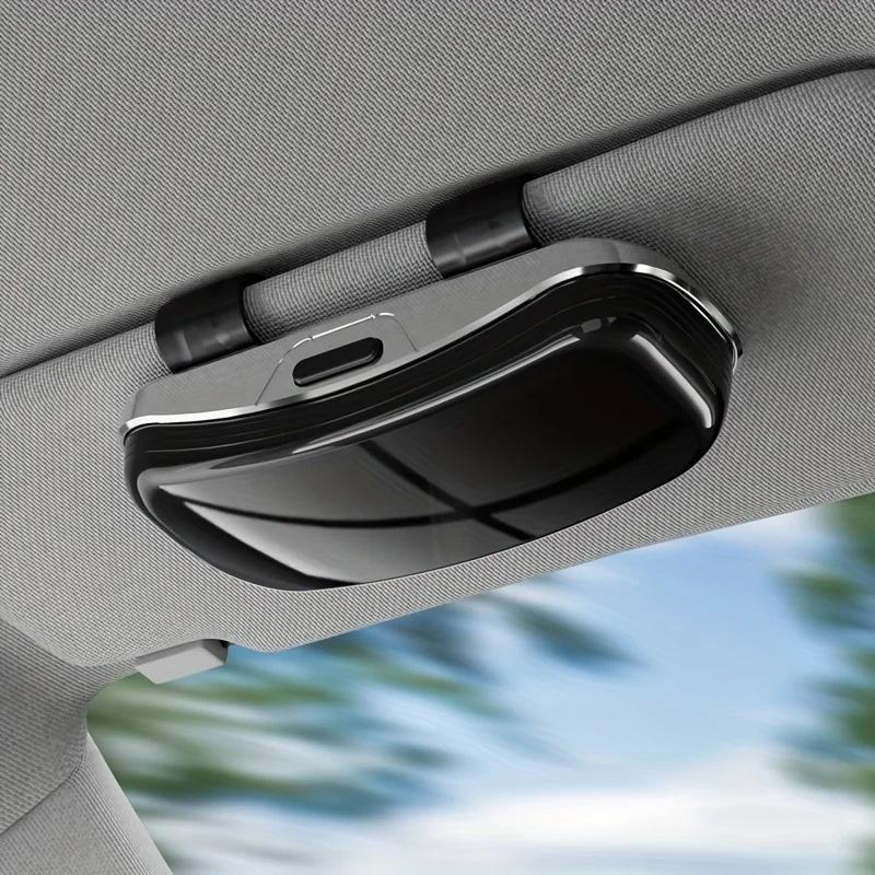 Scatola Portaocchiali Parasole per Auto Azionabile con Una Mano Supporto Antigraffio per Occhiali da Sole Custodia per Occhiali Porta Lenti per Parasole Auto