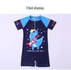 New Boys' One-Piece Cartoon Swimsuit: Cute, Quick-Drying Sun Protection for Toddlers to Big Kids