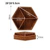 New Creative Imitation Vine Weaving Grid Basket Square Handmade Woven Rattan Snack Storage Tray 10 Styles Fruit Cake Platter
