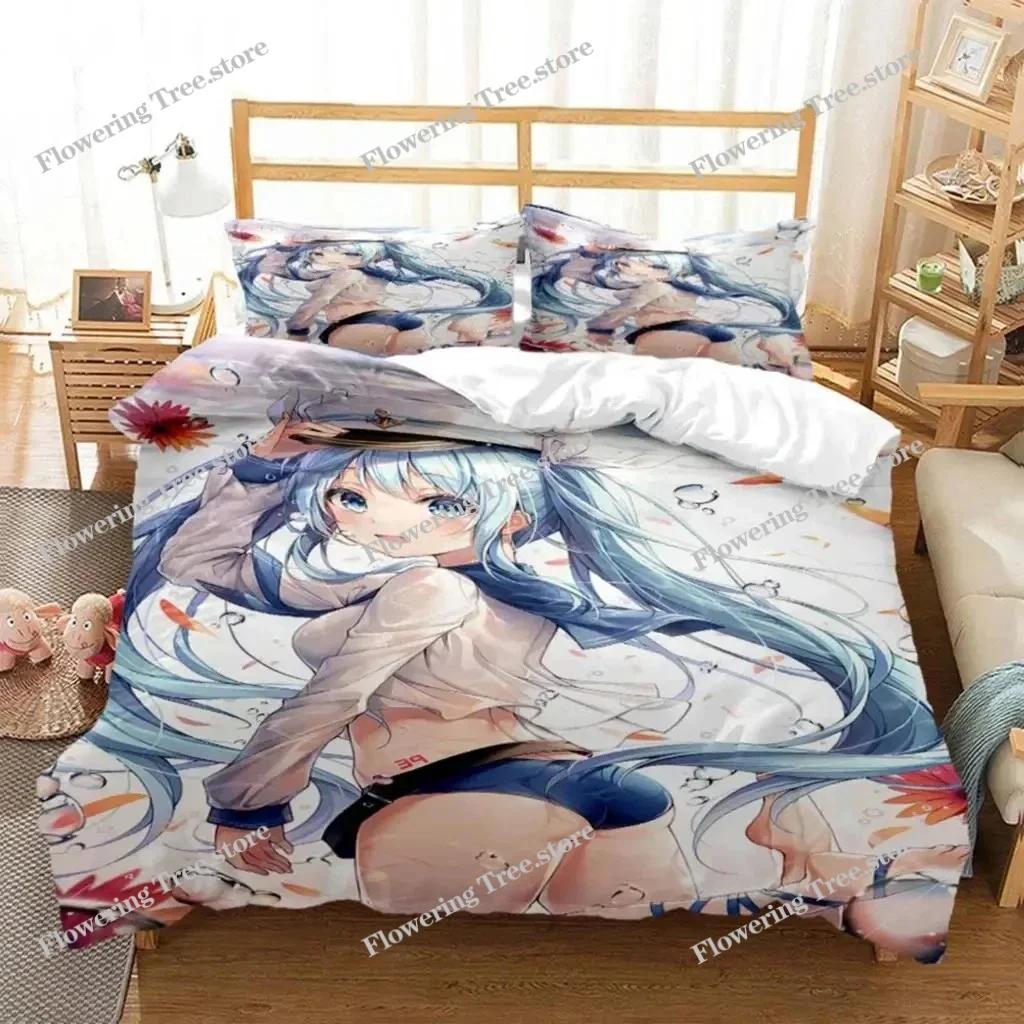 Anime Princess Girl Hime Bedding Set Boys Girls Twin Queen Size Duvet Cover Pillowcase Bed Kids Adult Fashion Home Textileextile