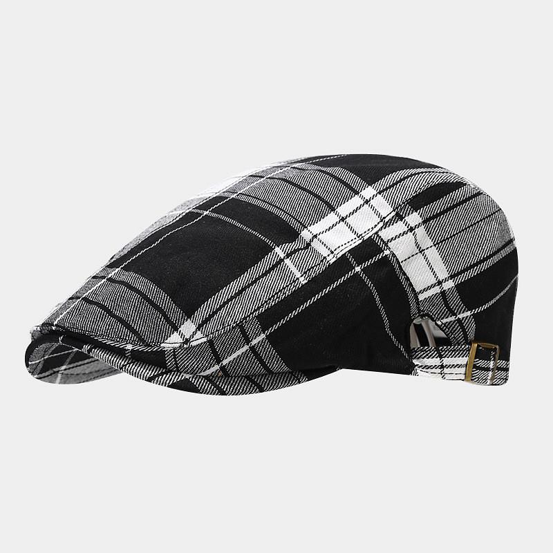 Classic Plaid Beret Hat For Women Men With Sun Protection Cotton Spring Summer Fashion Accessory