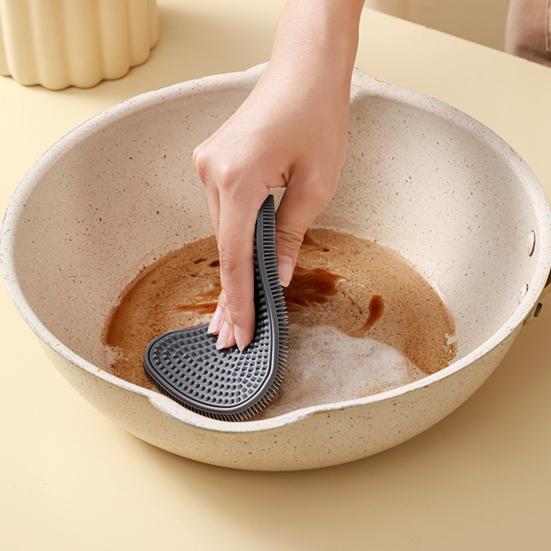 Dobbeltsidig oppvaskskrubber rengjøringsbørste Myk Fleksibel Gjenbrukbar Ikke-ripe Flerbruks oljeflekkfjerner Kjøkkenrengjøringsverktøy