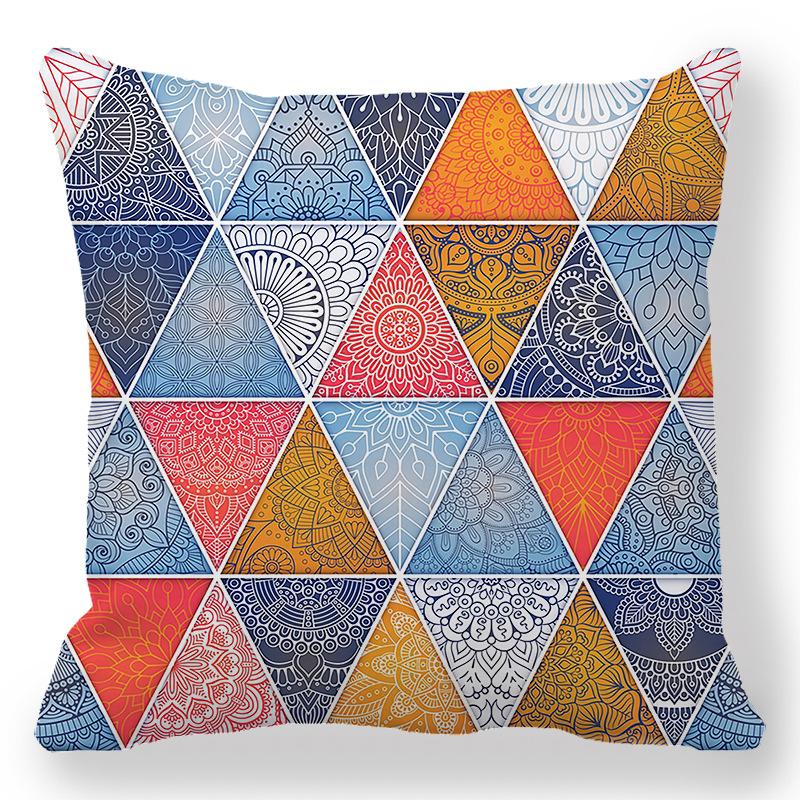 Bohemian Ethnic Style Collection Digital Printing Short Plush Pillow Covers For Car Sofa Office Cushion Cover Home Goods