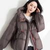 Han Fan Thickened Puffs Down Cotton-padded Jacket Women's New Loose Zipper Hooded Coat In Winter.