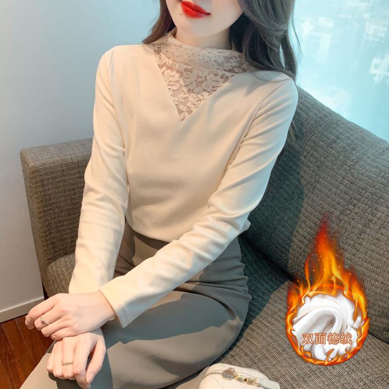 

Женские 2xl осенне-зимние новые двухсторонние топы Virtue с полувысоким воротом, все в одном, бархатные, модные, внутренние, женские 2XL