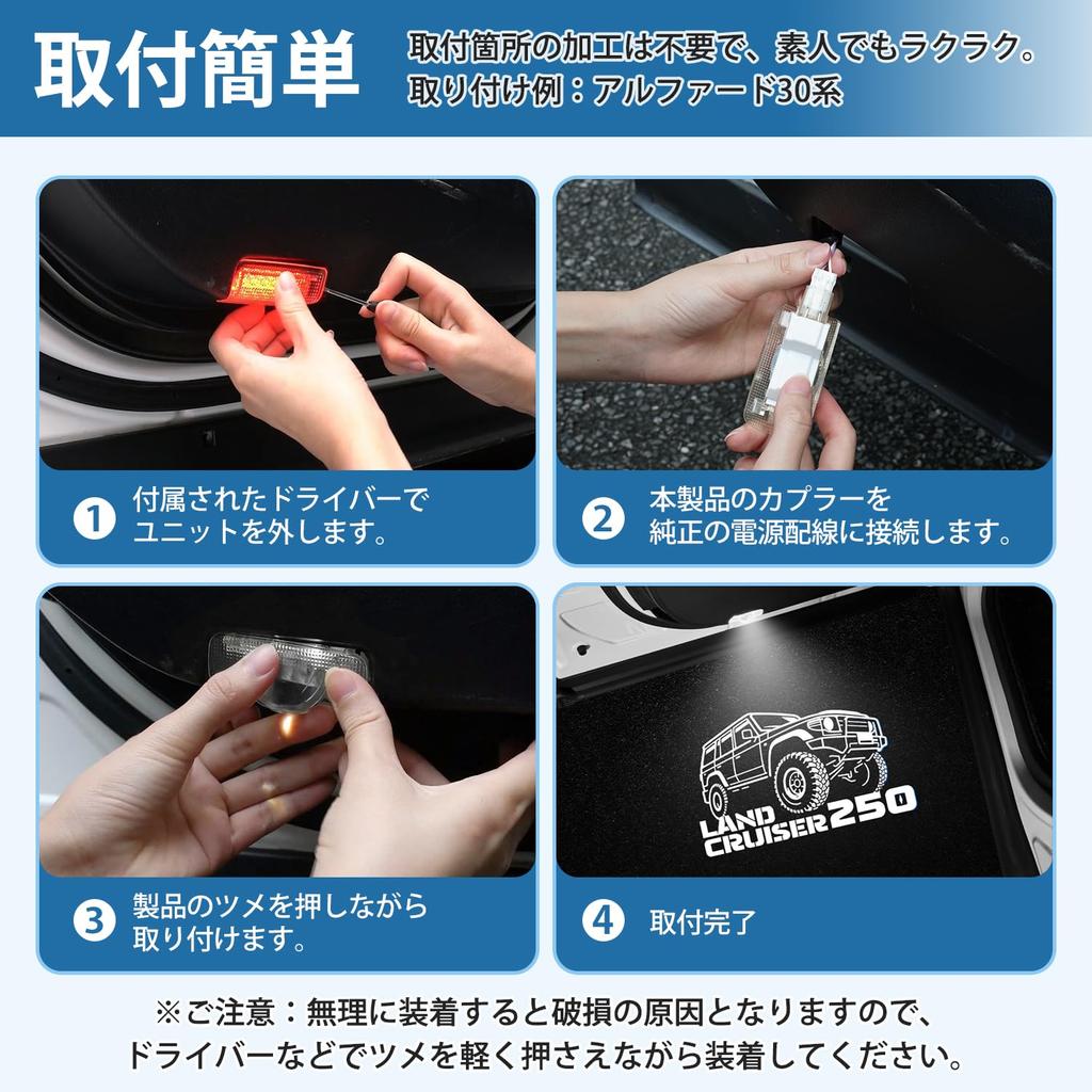 Virauto Toyota Land Cruiser 250 Courtesy Lamp, LED with Laser Logo, Rank TRJ250W/GDJ 250W