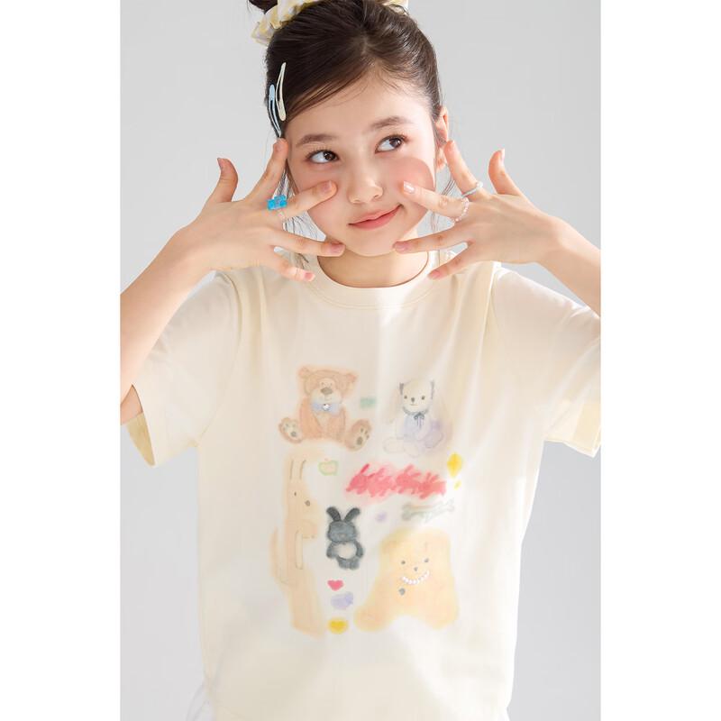 Mucmukn Girls' Lyocell Cool-Touch Animal Print Short-Sleeve T-Shirt