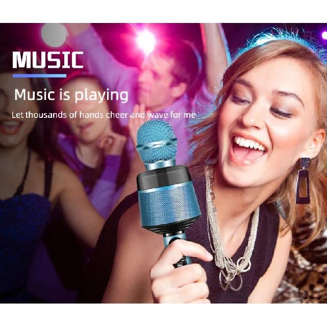 Wireless Bluetooth Karaoke Microphone, 5-in-1 Portable Handheld Mic Speaker with Dynamic Lights, Karaoke Microphone for Adults