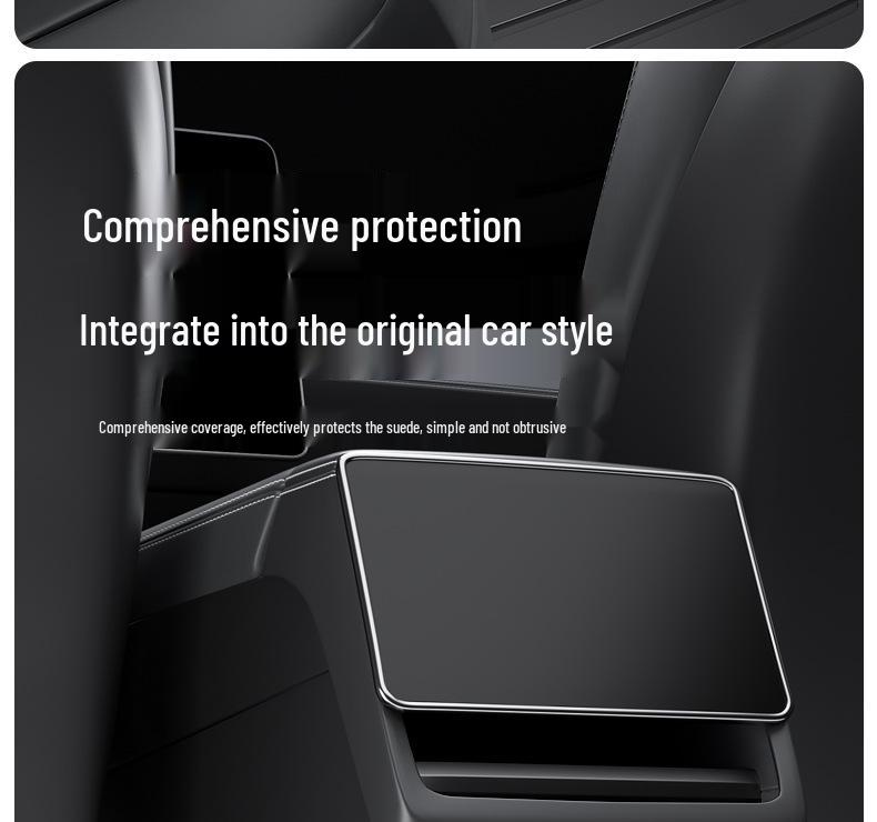 Flannel Anti-Kick Pad for Tesla Model Y/3 Rear Console - Wear-Resistant Protector