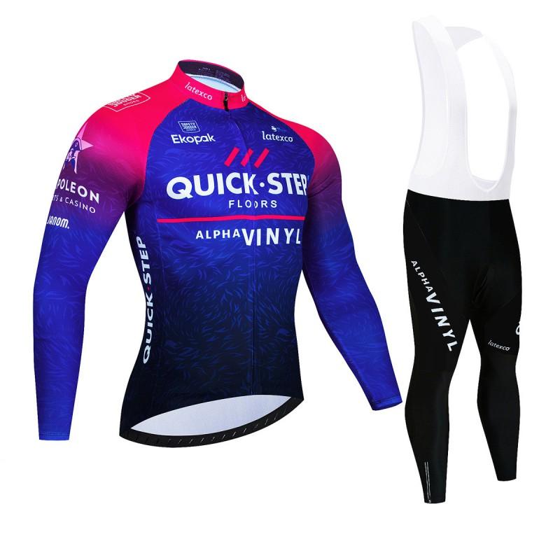 Unisex Long Sleeve Fleece-Lined Cycling Jersey Mountain Road Bikes Wear
