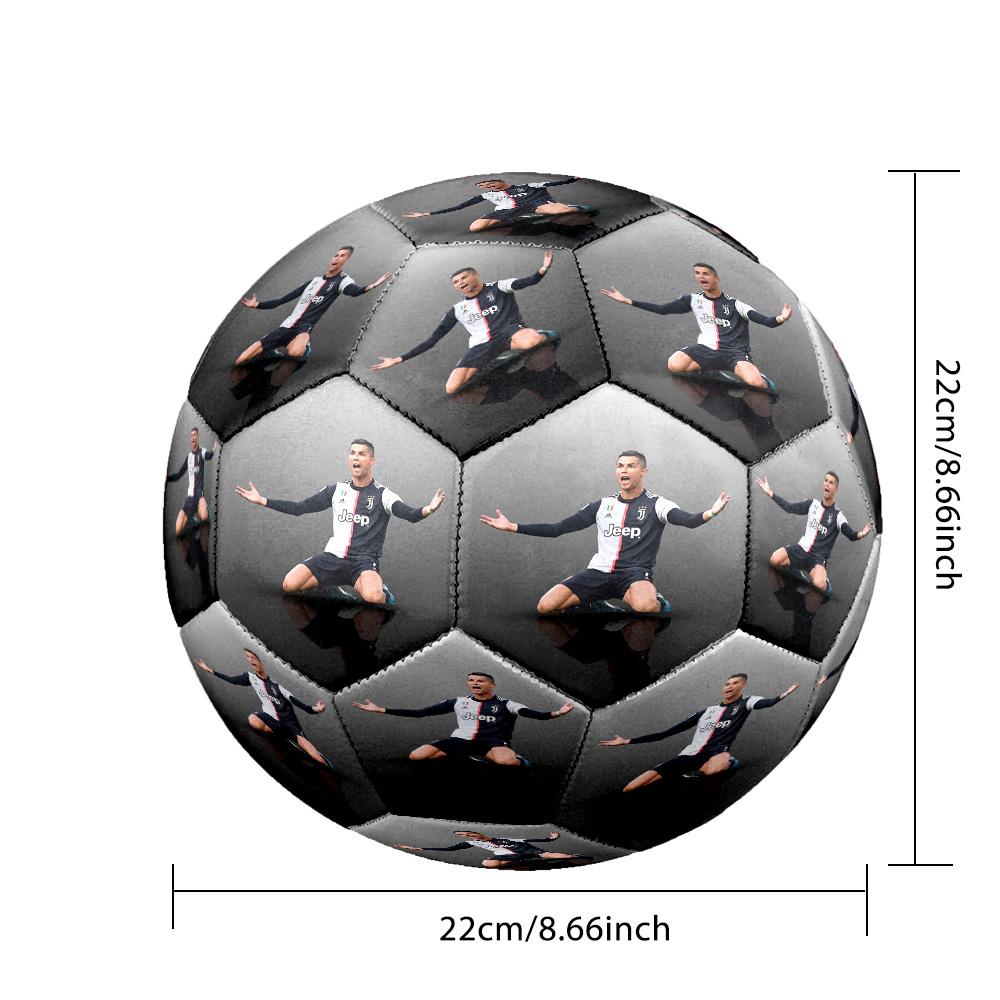 Ronaldo's Skyward Leap Soccer Ball Size 5 Football Machine-Stitched Indoor/Outdoor Universal Football Sports Enthusiast Gifts