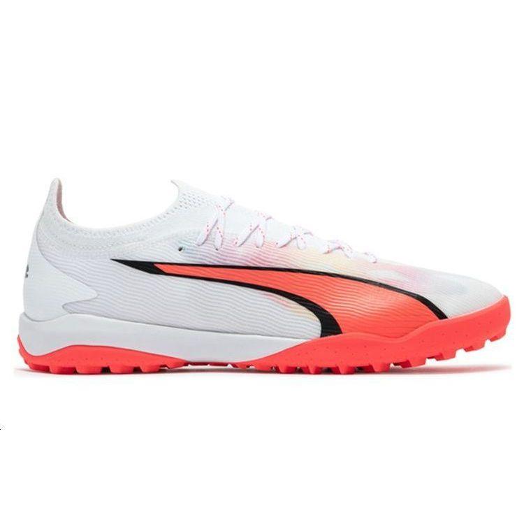 Puma Ultra Ultimate Cage TT (Rubber Studs) Durable Soccer Shoes Men Soccer Shoes White Red 107502-01