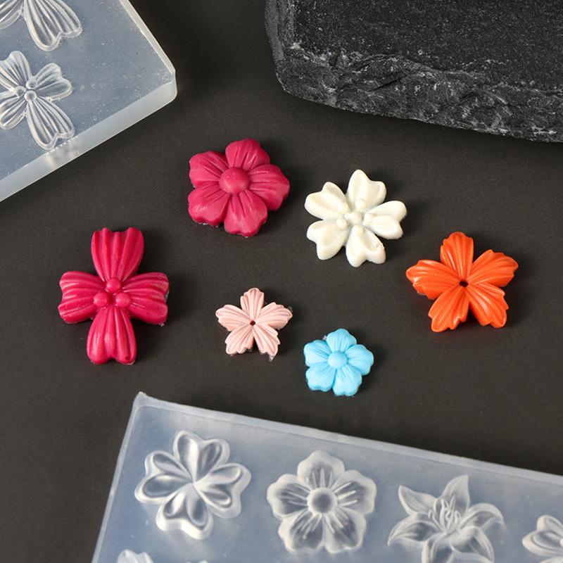 Spring Flower Petals Silicone Nail Mold Three-Dimensional Floral Diy Design Manicure Template Carving Nail Art Stencil Tools
