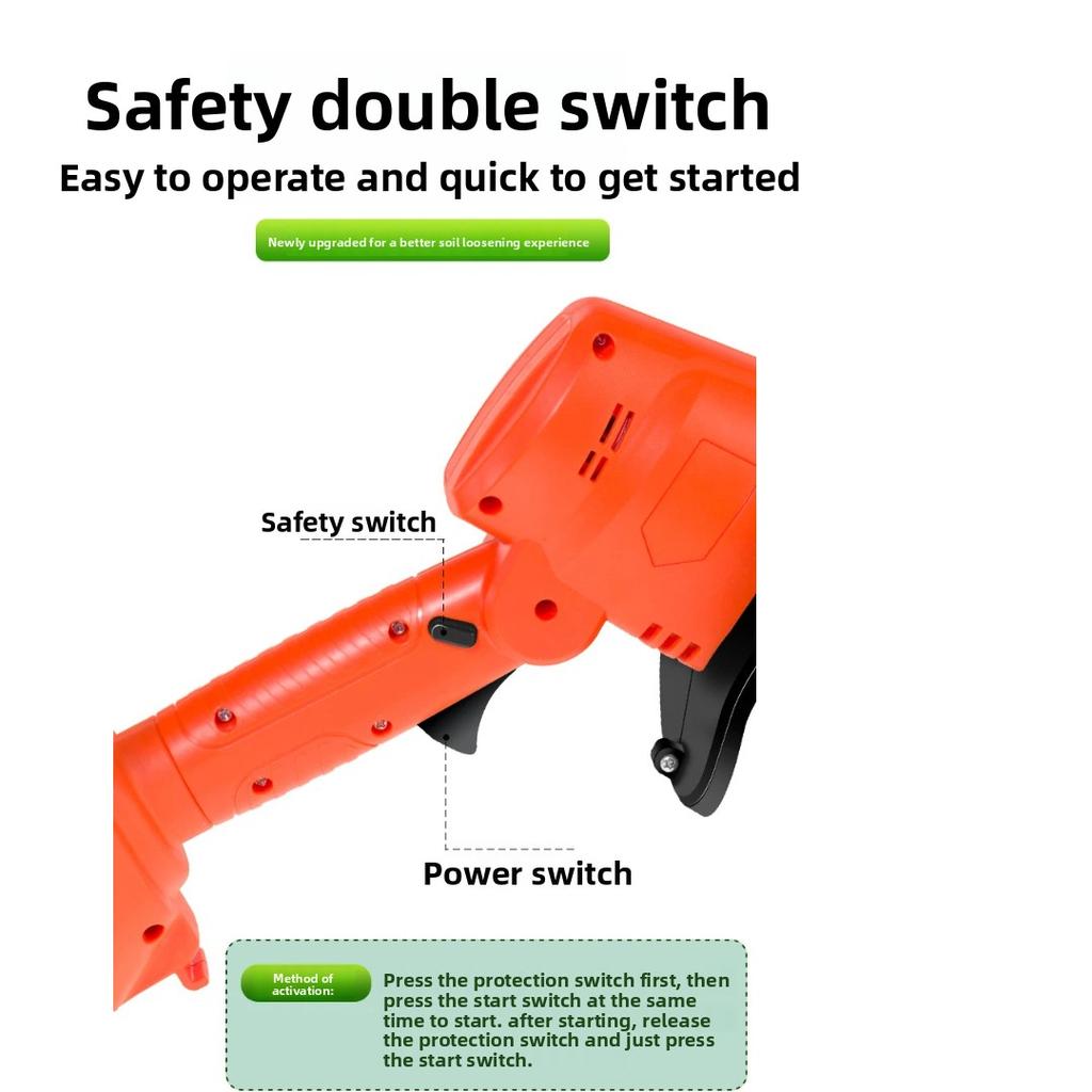 Multifunctional Handheld Electric Hoe, Cordless Lithium Garden Tiller, Portable Weeding & Soil Loosening Cultivator for Backyard Flower Beds