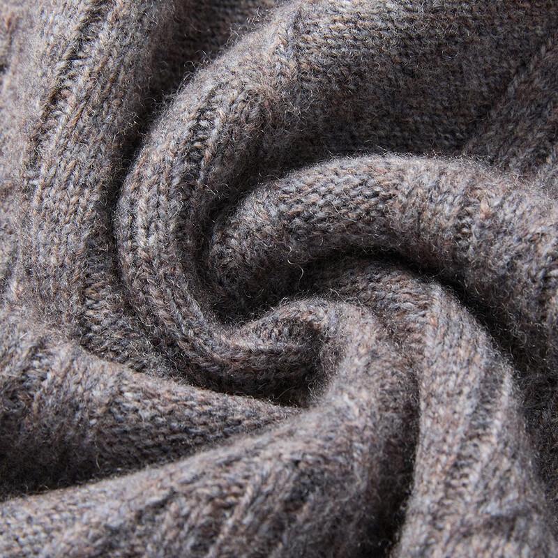 Men's Cashmere Blend Thick Cable Knit Pullover Sweater