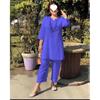 Southeast Asian Ethnic Mid-Sleeve Solid Color Sports Suit - Large Size Two-Piece Casual Set